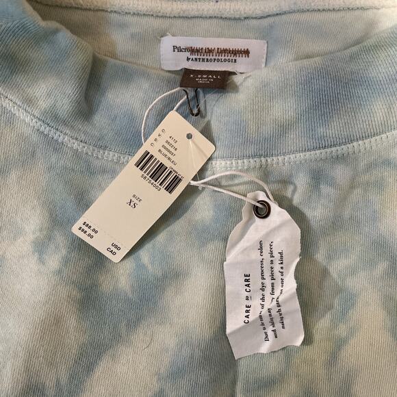 Pilcro And The Letterpress Anthropologie Elayna Sweatshirt Tie Dye Blue XS NWT - Picture 12 of 13